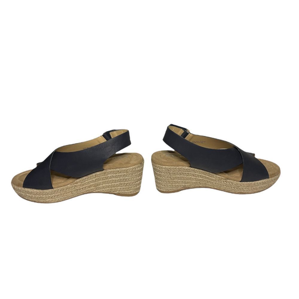 CL by Laundry Navy Blue Espadrille Wedge Sandals - Picture 3 of 9